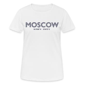 Coordonnées de la ville de Russie - Moscou - T-shirt respirant Femme - blanc - Devant - AI Model Female 172 dark (172cm)