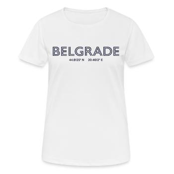 Coordonnées de la ville de Serbie - Belgrade - T-shirt respirant Femme - blanc - Devant - AI Model Female 172 dark (172cm)