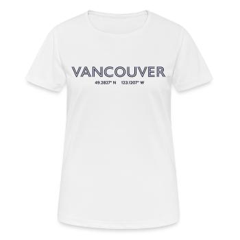 Coordonnées de la ville de Canada - Vancouver - T-shirt respirant Femme - blanc - Devant - AI Model Female 172 dark (172cm)