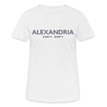 Coordonnées de la ville d’Égypte - Alexandrie - T-shirt respirant Femme - blanc - Devant - AI Model Female 172 dark (172cm)