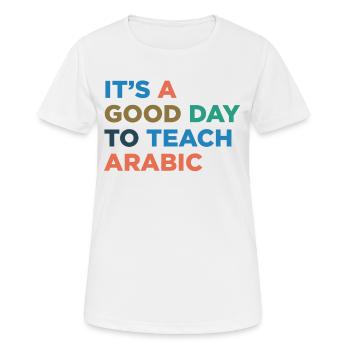 Teaching Arabic teachers - Women's Breathable T-Shirt - white - Front - AI Model Female 172 dark (172cm)