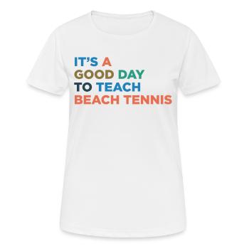Enseigner aux entraîneurs de tennis de plage - T-shirt respirant Femme - blanc - Devant - AI Model Female 172 dark (172cm)