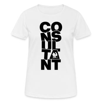 Profession Travail - Consultant - T-shirt respirant Femme - blanc - Devant - AI Model Female 172 dark (172cm)