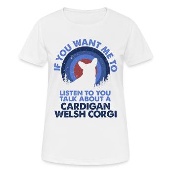 Parlez du Welsh Dog Fighting Corgi - T-shirt respirant Femme - blanc - Devant - AI Model Female 172 dark (172cm)