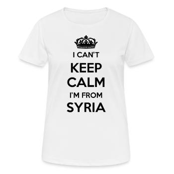 Ich Kann Nicht Ruhig Bleiben, Ich Bin Aus Syrien - Frauen T-Shirt atmungsaktiv - Weiß - Vorne - AI Model Female 172 dark (172cm)