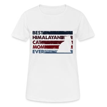 Beste Mutter Aller Zeiten - Himalaya-Katze - Frauen T-Shirt atmungsaktiv - Weiß - Vorne - AI Model Female 172 dark (172cm)
