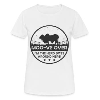 Moo -ve About Cow - Brahman - T-shirt respirant Femme - blanc - Devant - AI Model Female 172 dark (172cm)
