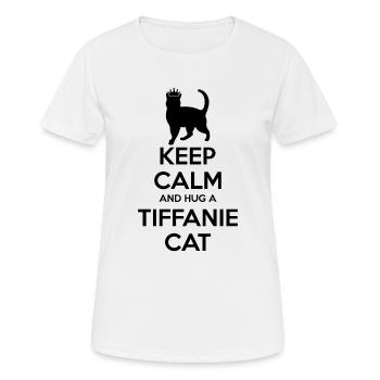 Stay Calm - Tiffanie Cat Mama Dad Dad - Women's Breathable T-Shirt - white - Front - AI Model Female 172 dark (172cm)