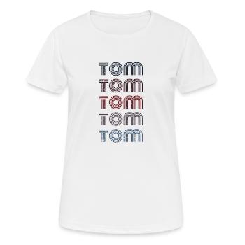 70s Retro Nom Vintage Personnalisé Tom - T-shirt respirant Femme - blanc - Devant - AI Model Female 172 dark (172cm)