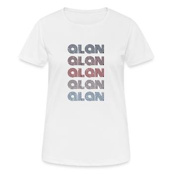 70s Retro Nom Vintage Personnalisé Alan - T-shirt respirant Femme - blanc - Devant - AI Model Female 172 dark (172cm)