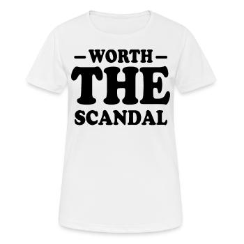 Ça vaut le scandale, trop chaud pour être géré - T-shirt respirant Femme - blanc - Devant - AI Model Female 172 dark (172cm)