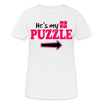 Mein Rätsel Mein Fehlendes Stück - Paar - Frauen T-Shirt atmungsaktiv - Weiß - Vorne - AI Model Female 172 dark (172cm)