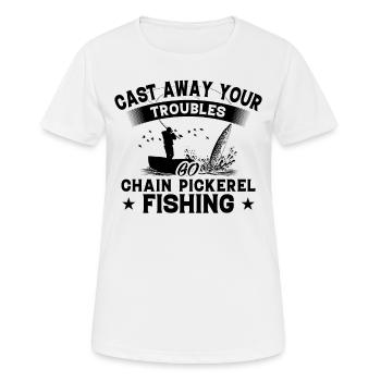 Pushed Away - Fish Chain Pick - Women's Breathable T-Shirt - white - Front - AI Model Female 172 dark (172cm)