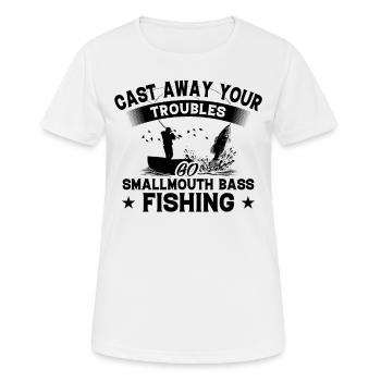 Pouring Away - Fish Small Bass Fishing - Women's Breathable T-Shirt - white - Front - AI Model Female 172 dark (172cm)