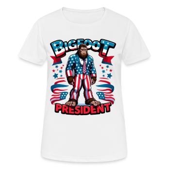 Candidat à la présidence du Bigfoot - Drapeau américain des États-Unis - T-shirt respirant Femme - blanc - Devant - AI Model Female 172 dark (172cm)