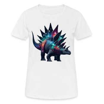 Galaktischer Stegosaurus: Konstellation der Dinosauriersterne - Frauen T-Shirt atmungsaktiv - Weiß - Vorne - AI Model Female 172 dark (172cm)
