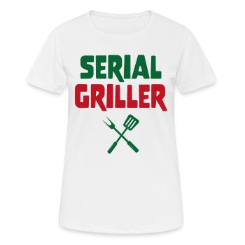 Griller en série cadeau père maître du barbecue - T-shirt respirant Femme - blanc - Devant - AI Model Female 172 dark (172cm)