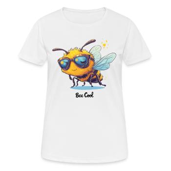 Bee Cool Imker Geschenk für Bienenliebhaber - Frauen T-Shirt atmungsaktiv - Weiß - Vorne - AI Model Female 172 dark (172cm)