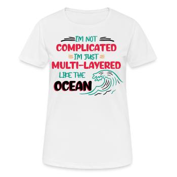 Océan multicouche non compliqué - T-shirt respirant Femme - blanc - Devant - AI Model Female 172 dark (172cm)