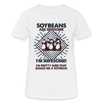 Le soja est excellent - Mama Dad - T-shirt respirant Femme - blanc - Devant - AI Model Female 172 dark (172cm)