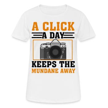 Klicken Sie Auf Capture Slay - Lustige Fotografie - Frauen T-Shirt atmungsaktiv - Weiß - Vorne - AI Model Female 172 dark (172cm)