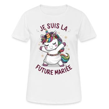 I'm The Bride To Be Wedding Unicorn Woman - Women's Breathable T-Shirt - white - Front - AI Model Female 172 dark (172cm)