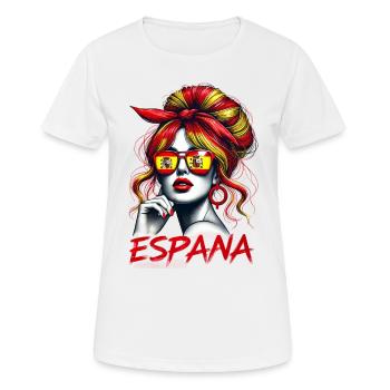 Spain Woman Bun Spanish Flag Proud Girl - Women's Breathable T-Shirt - white - Front - AI Model Female 172 dark (172cm)