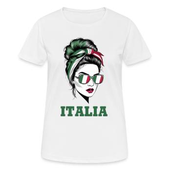 Italien Frau Brötchen Italienische Flagge Stolzes Mädchen - Frauen T-Shirt atmungsaktiv - Weiß - Vorne - AI Model Female 172 dark (172cm)