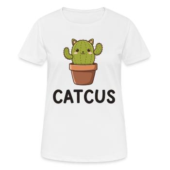 Catcus Cactus Cat Cute Cat Mexican Humor - Women's Breathable T-Shirt - white - Front - AI Model Female 172 dark (172cm)