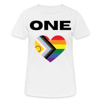 Un amour / Fierté / LGBTQ+ - T-shirt respirant Femme - blanc - Devant - AI Model Female 172 dark (172cm)