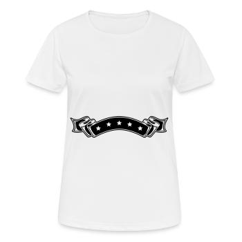 Étoile banderole élément d’ornement - T-shirt respirant Femme - blanc - Devant - AI Model Female 172 dark (172cm)