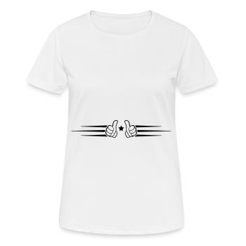 pouces - T-shirt respirant Femme - blanc - Devant - AI Model Female 172 dark (172cm)