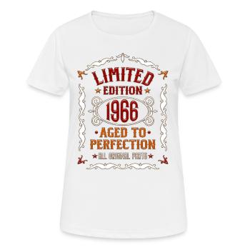 Né en 1966 - né en 1966 - T-shirt respirant Femme - blanc - Devant - AI Model Female 172 dark (172cm)