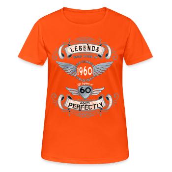 Born in September 1960 60 years old - Women's Breathable T-Shirt - neon orange - Front - AI Model Female 172 dark (172cm)