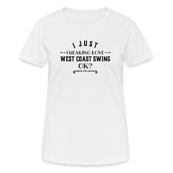 WCS Dance - Cadeau de danse swing de la côte ouest - T-shirt respirant Femme - blanc - Devant - AI Model Female 172 dark (172cm)