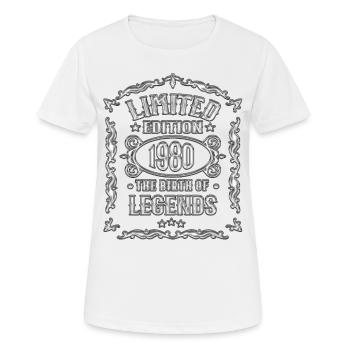 Birth of Legends 1980 Born in 1980 - Women's Breathable T-Shirt - white - Front - AI Model Female 172 dark (172cm)