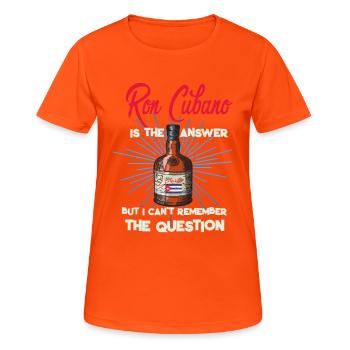 Rum is the answer Ron Cubano - Women's Breathable T-Shirt - neon orange - Front - AI Model Female 172 dark (172cm)