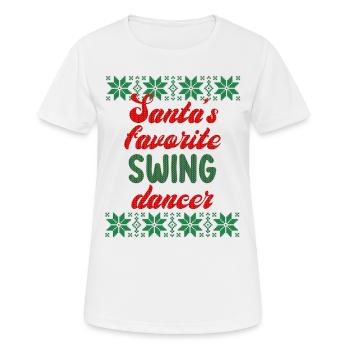 Ugly Christmas Swing Dance - Women's Breathable T-Shirt - white - Front - AI Model Female 172 dark (172cm)