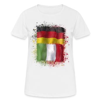 Italienisch Deutsche Liebe Deutsche Flagge - Frauen T-Shirt atmungsaktiv - Weiß - Vorne - AI Model Female 172 dark (172cm)