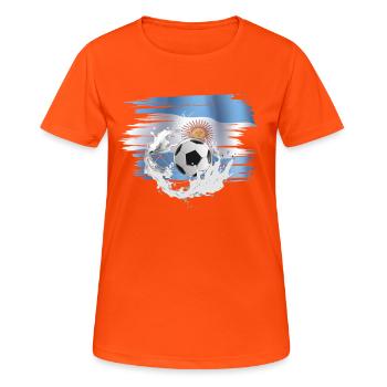 Flag of Argentina Argentina Football - Women's Breathable T-Shirt - neon orange - Front - AI Model Female 172 dark (172cm)