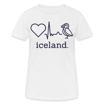 Macareux Islande Tourisme Reykjavík Macareux - T-shirt respirant Femme - blanc - Devant - AI Model Female 172 dark (172cm)