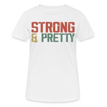 Strong And Pretty Funny Strongman Gym Workout - T-shirt respirant Femme - blanc - Devant - AI Model Female 172 dark (172cm)