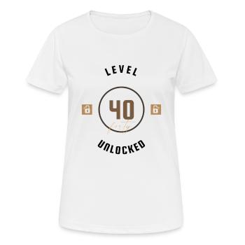 40. Geburtstag Level forty unlocked, Geschenk - Frauen T-Shirt atmungsaktiv - Weiß - Vorne - AI Model Female 172 dark (172cm)