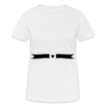 Étoile banderole ligne - T-shirt respirant Femme - blanc - Devant - AI Model Female 172 dark (172cm)