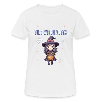 Cette sorcière vote - T-shirt respirant Femme - blanc - Devant - AI Model Female 172 dark (172cm)