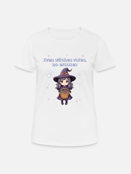 Même les votes des sorcières, pas d’excuses - T-shirt respirant Femme - blanc