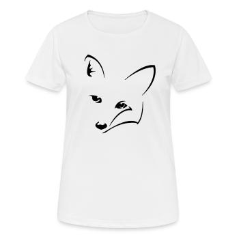 Tête de renard dessinant stylistiquement - T-shirt respirant Femme - blanc - Devant - AI Model Female 172 dark (172cm)