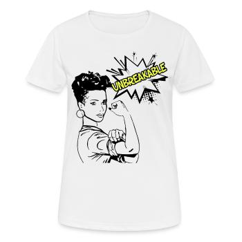 Power Frau Frauenpower Starke Frau Feministin - Frauen T-Shirt atmungsaktiv - Weiß - Vorne - AI Model Female 172 dark (172cm)