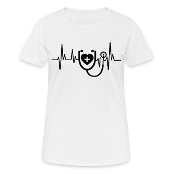Assistant médical MFA Assistant médical - T-shirt respirant Femme - blanc - Devant - AI Model Female 172 dark (172cm)