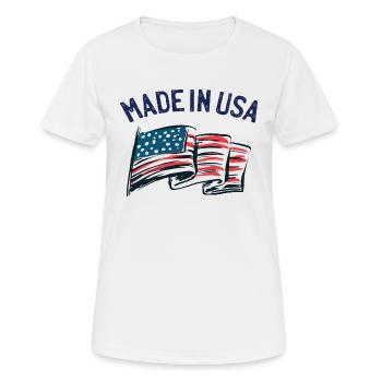 Made in USA United States US Flag - Women's Breathable T-Shirt - white - Front - AI Model Female 172 dark (172cm)